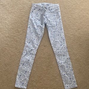 Blue and white kids tractr pants.  Size 8, brand new with tags.  Blue floral.